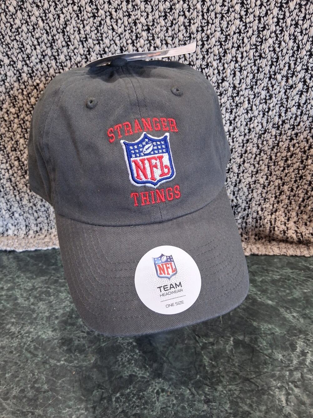NFL Team Headwear Cap Stranger Things Adjustable Gray Hat One Size NWT